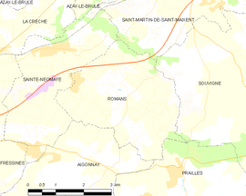 Mapa obce Romans