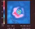 Carte du trou d'ozone au-dessus de l'Antarctique le 15 octobre 1987.