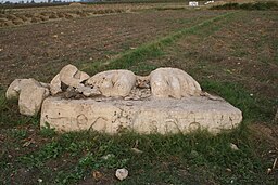 Fötterna efter en staty av Ramses II vid utgrävningen av Pi-Ramses.