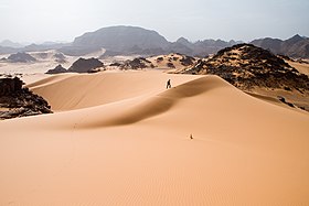 Deserto do Saara no Maciço de Tadrart Acacus, na Líbia