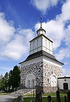 The bell tower at the church