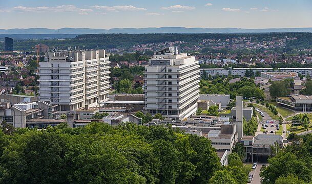 The twin buildings Pfaffenwaldring 55/57 on the campus of the University of Stuttgart, Stuttgart-Vaihingen, Germany.