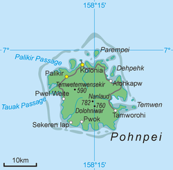 Palikir nằm trên đảo Pohnpei