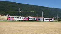 Be 4/4 der Travys mit Steuerwagen Bt 51 aus dem Jahr 1982