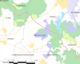 Mapa obce Bief-du-Fourg