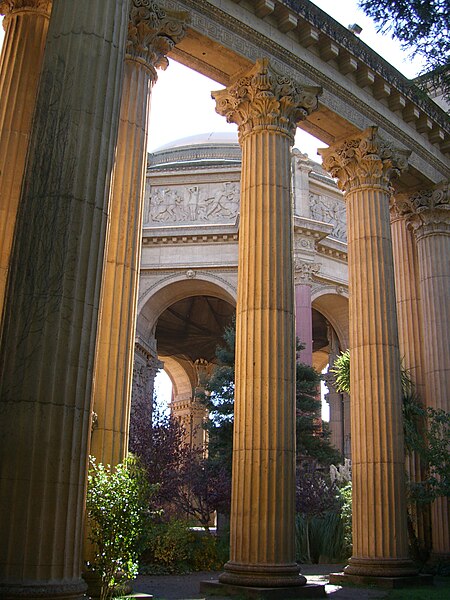 File:Corinthian columns and rotunda, Palace of Fine Arts, SF.jpg