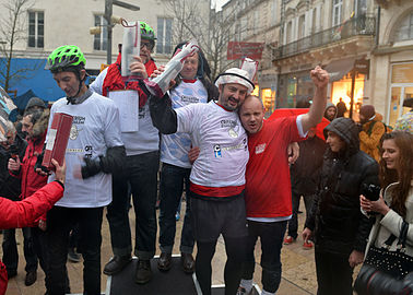 Podium des prix spéciaux, avec Lindingre et Bouzard se congratulant.