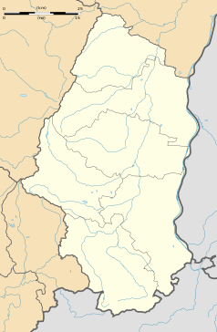 Mapa konturowa Górnego Renu, blisko centrum po lewej na dole znajduje się punkt z opisem „Guewenheim”