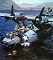 A Consolidated PBY Catalina seaplane crew