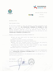 Support letter signed by the director of the Tunisia National Tourist Office