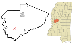 Location of Satartia, Mississippi