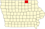 State map highlighting Mitchell County