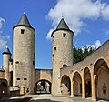 Twin towers at the German's Gate, bridge castle in Metz.