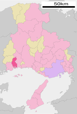 Location of Aioi in Hyōgo Prefecture