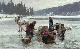 Bugaderes noruegues pintades per Jahn Ekenaes en 1891.