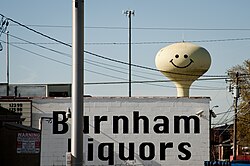 One of the two smiley face water towers in Calumet City