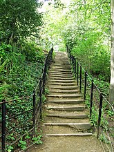 Steps running down to the River Kelvin