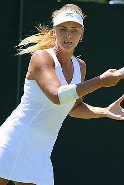 Maryna Zanevska v kvalifikaci Wimbledonu 2018