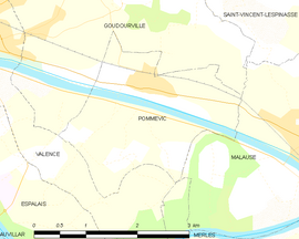 Mapa obce Pommevic