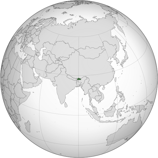 File:Bhutan (orthographic projection).svg