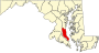 Mapa de Maryland destacant el Comtat de Calvert