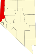 Map of Nevada highlighting Washoe County