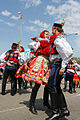 The folk costume of kroj seen in Vlčnov in Moravian Slovakia