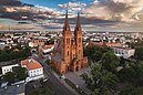 Aerial view with the Włocławek Cathedral