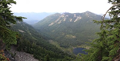 A lake and mountain