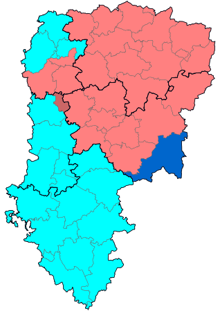 Nuance politique des candidats arrivés en tête dans chaque canton au 1er tour dans le département de l'Aisne.