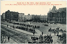 18583-Lille-1914-2. Königlich Sächsisches Jäger-Bataillon Nr. 13 - Parade in Lille Dezember 1914-Brück & Sohn Kunstverlag.jpg