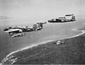 Image 34B-25 Mitchell bombers from No. 18 (NEI) Squadron near Darwin in 1943. This was one of three joint Australian-Dutch squadrons formed during the war. (from Military history of Australia during World War II)