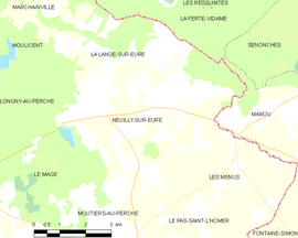 Mapa obce Neuilly-sur-Eure