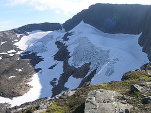 Glaciären i augusti 2009