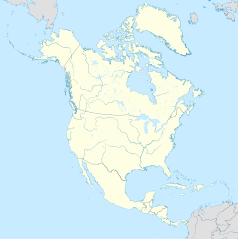 Mapa konturowa Ameryki Północnej, blisko lewej krawiędzi u góry znajduje się punkt z opisem „Unalaska”