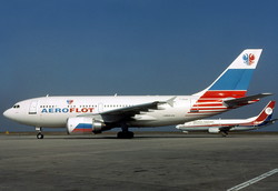 Az Aeroflot Airbus 310–300-as gépe egy évvel a baleset előtt (Párizs, 1993 március).