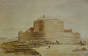 Le fort d'Ambleteuse en juillet 1852, par Alfred Robaut.