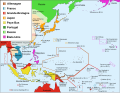 Colonies et zones d'influence en Asie-Pacifique vers 1914 (vectorisation d'une carte en allemand)