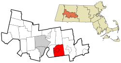 Location in Hampshire County in Massachusetts