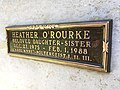 Inscription at Heather O'Rourke's crypt