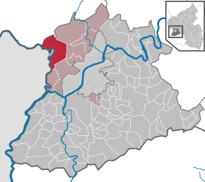 Poziția ortsgemeinde Ralingen pe harta districtului Trier-Saarburg