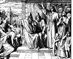 Trial of Susanna, 1860 woodcut by Julius Schnorr von Karolsfeld in Die Bibel in Bildern