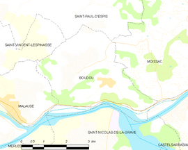 Mapa obce Boudou