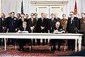 Image 23Soviet general secretary Leonid Brezhnev and US President Jimmy Carter sign the SALT II arms limitation treaty in Vienna on 18 June 1979. (from History of the Soviet Union)