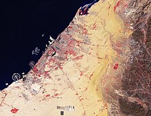 Dubaj dehru mis-satellita Copernicus Sentinel-2 b'kuluri foloz fl-2024