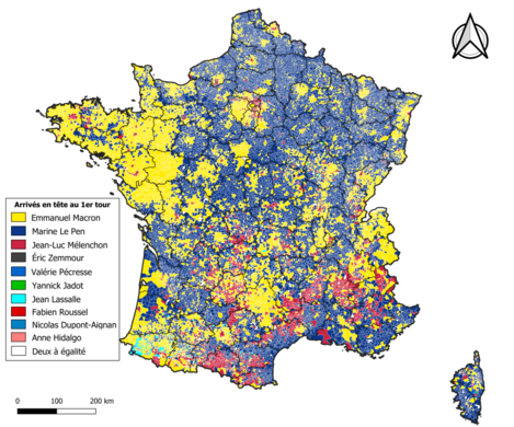 1-turda 1-oʻrinni egallagan nomzodlar — Fransiya metropoliya kommunalari boʻyicha