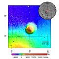 Topografia de Hecates Tholus.