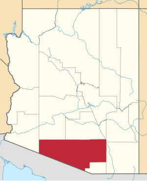 Map of Arizona highlighting Pima County