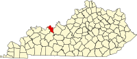 Map of Kentaki highlighting Hancock County