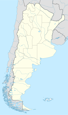 Mapa konturowa Argentyny, w centrum znajduje się punkt z opisem „Bahía Blanca”